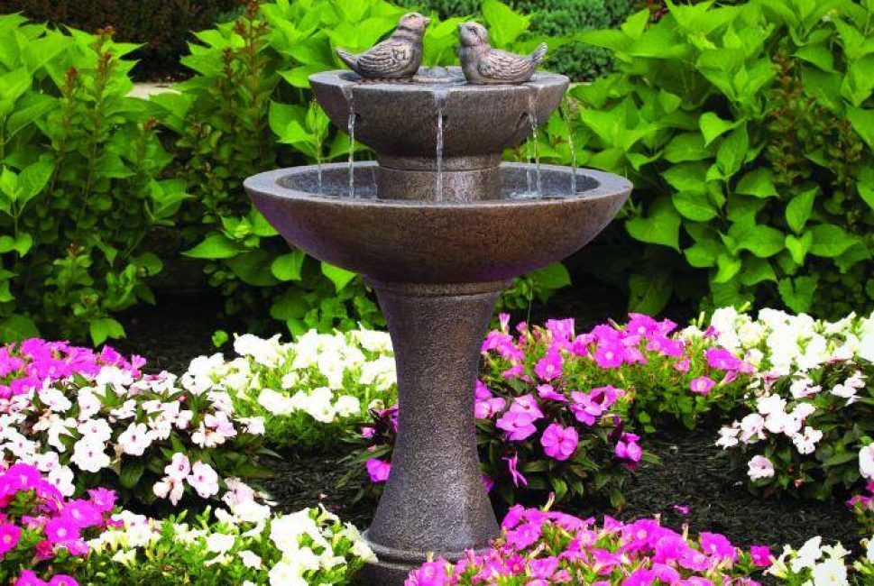 34″ Tranquillity Spill Fountain With Birds | Fountains of Long Island