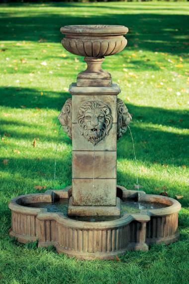 58 Inches Milano Urn Lion Fountain