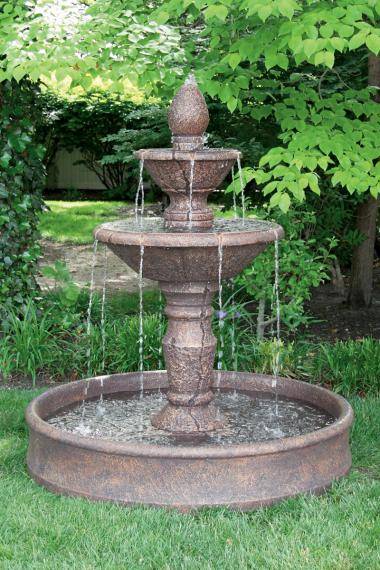 59 Inches Two Tier Cortona Fountain On 52 Inches Round Pool
