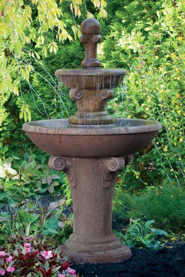 63 inches Two Tier Distressed Scroll Fountain