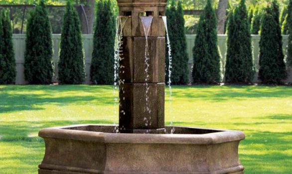76 Inches Volterra Column Fountain on 6' Hex Pool