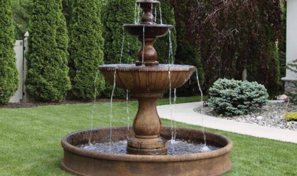 78 inches Three Tier Boca Round Fountain on 6' Pool