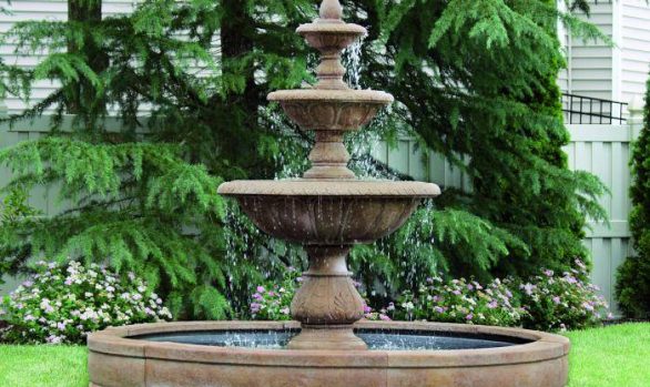 88 inches Windley Key Fountain with Surround and 8' Fiberglass Pool