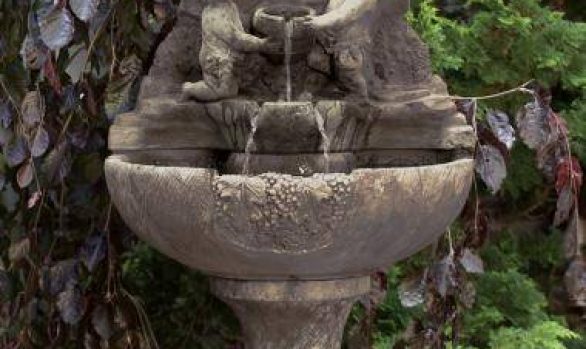 Cherub With Grapes Wall Fountain