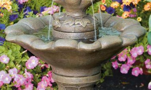 Doves Of Love On Flower Shell Fountain