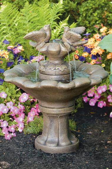 Doves Of Love On Flower Shell Fountain