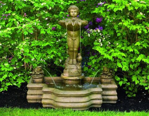 Standing Cherub With Frogs Fountain