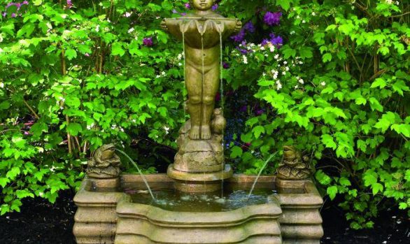 Standing Cherub With Frogs Fountain