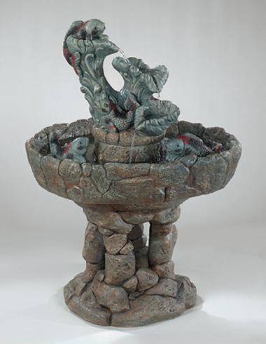 Three Tier Fish Stone Fountain
