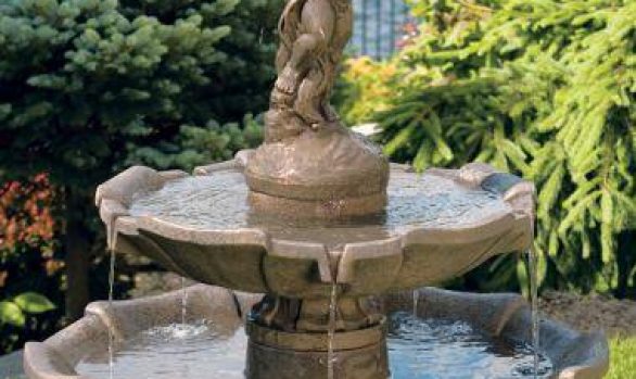 Two Tier Girl Holding Urn Fountain