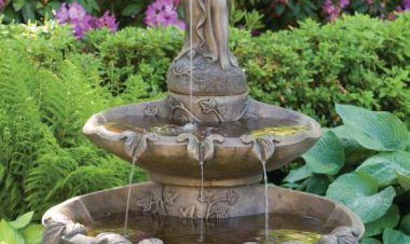Two Tier Large Girl Holding Jug Fountain